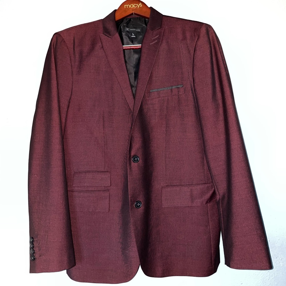 INC Burgundy Suit Jacket and Vest